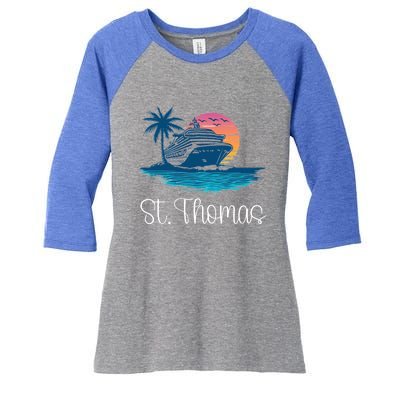 St Thomas Usvi Islands Holiday Cruise Cruising Cool Gift Women's Tri-Blend 3/4-Sleeve Raglan Shirt