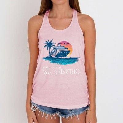 St Thomas Usvi Islands Holiday Cruise Cruising Cool Gift Women's Knotted Racerback Tank