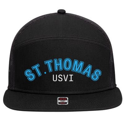 St Thomas Usvi Islands Holiday Gift 7 Panel Mesh Trucker Snapback Hat