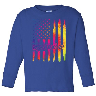 Sped Teacher Us Flag Special Education Teacher Gift Toddler Long Sleeve Shirt