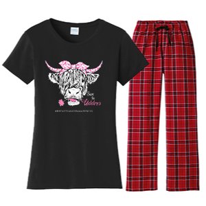 Save The Udders Heifer Cow Breast Cancer Awareness Day Women's Flannel Pajama Set