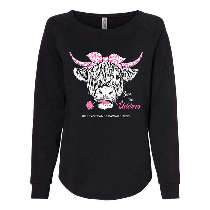 Save The Udders Heifer Cow Breast Cancer Awareness Day Womens California Wash Sweatshirt