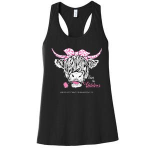 Save The Udders Heifer Cow Breast Cancer Awareness Day Women's Racerback Tank