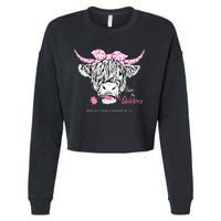 Save The Udders Heifer Cow Breast Cancer Awareness Day Cropped Pullover Crew