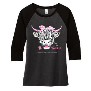 Save The Udders Heifer Cow Breast Cancer Awareness Day Women's Tri-Blend 3/4-Sleeve Raglan Shirt