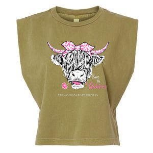 Save The Udders Heifer Cow Breast Cancer Awareness Day Garment-Dyed Women's Muscle Tee