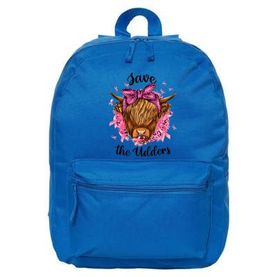 Save The Udders Breast Cancer Awareness Warrior Cow Support 16 in Basic Backpack