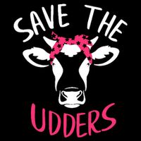 Save The Udders Breast Cancer Awareness Cow Zip Tote Bag