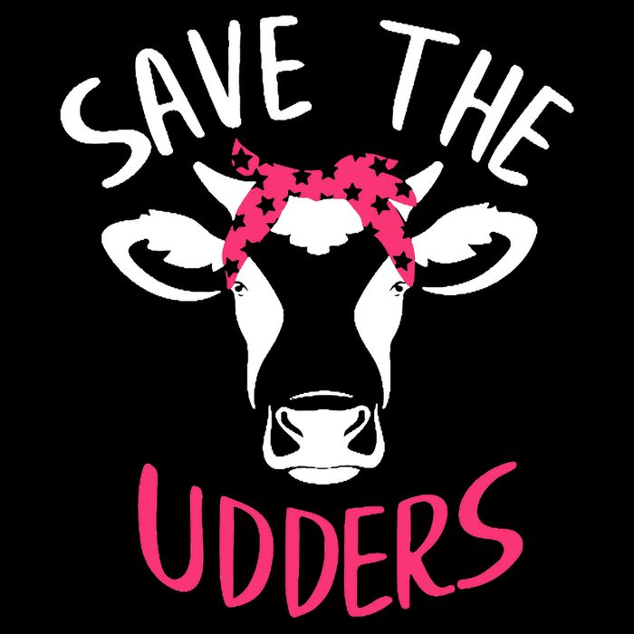 Save The Udders Breast Cancer Awareness Cow Zip Tote Bag
