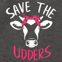 Save The Udders Breast Cancer Awareness Cow Vector Backpack