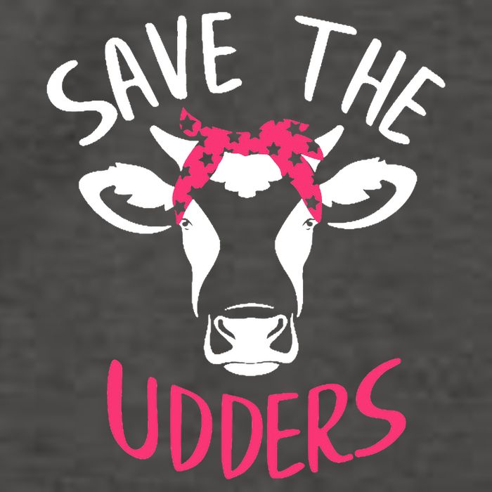 Save The Udders Breast Cancer Awareness Cow Vector Backpack