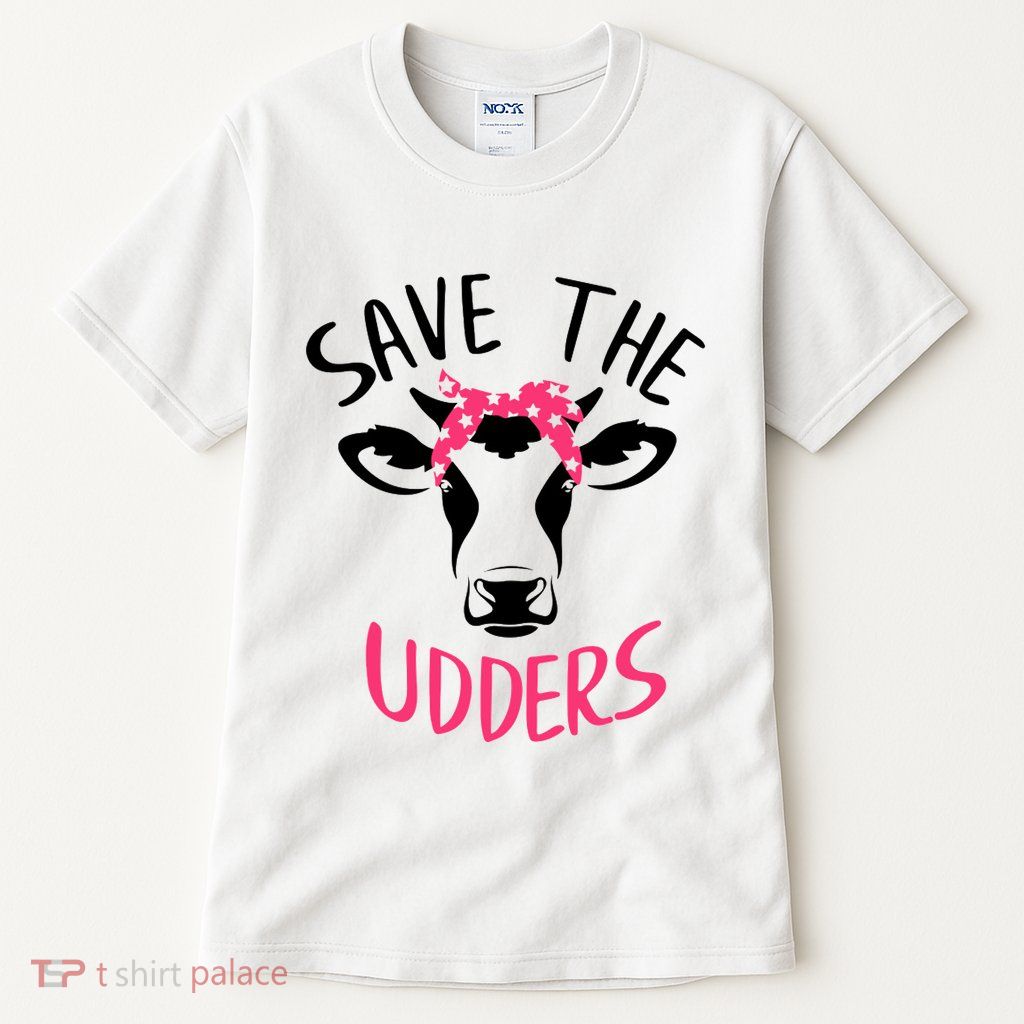 Save The Udders Breast Cancer Awareness Cow Tall T-Shirt