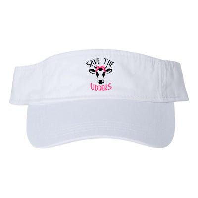 Save The Udders Breast Cancer Awareness Cow Valucap Bio-Washed Visor