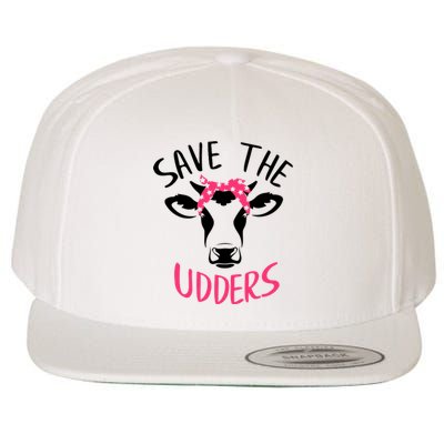 Save The Udders Breast Cancer Awareness Cow Wool Snapback Cap