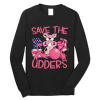 Save The Udders Breast Cancer Awareness Warrior Cow Long Sleeve Shirt