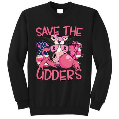 Save The Udders Breast Cancer Awareness Warrior Cow Sweatshirt