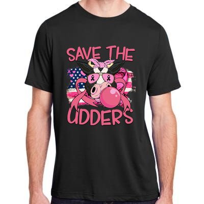 Save The Udders Breast Cancer Awareness Warrior Cow Adult ChromaSoft Performance T-Shirt