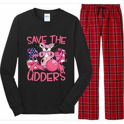 Save The Udders Breast Cancer Awareness Warrior Cow Long Sleeve Pajama Set