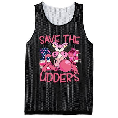 Save The Udders Breast Cancer Awareness Warrior Cow Mesh Reversible Basketball Jersey Tank