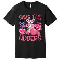 Save The Udders Breast Cancer Awareness Warrior Cow Premium T-Shirt