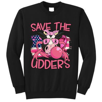 Save The Udders Breast Cancer Awareness Warrior Cow Tall Sweatshirt