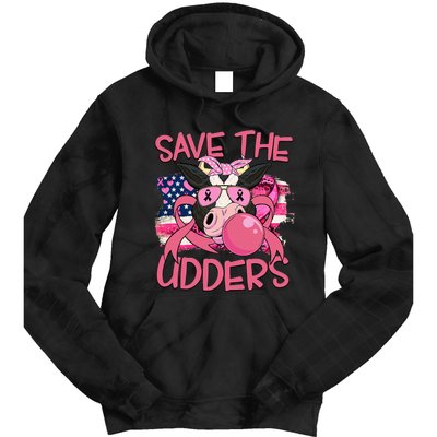 Save The Udders Breast Cancer Awareness Warrior Cow Tie Dye Hoodie