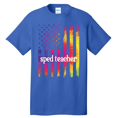 Sped Teacher Us Flag Special Education Teacher Gift Tall T-Shirt