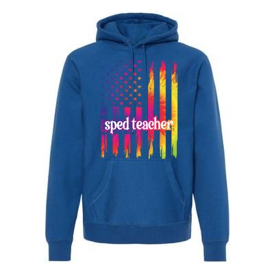 Sped Teacher Us Flag Special Education Teacher Gift Premium Hoodie