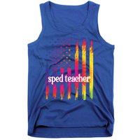 Sped Teacher Us Flag Special Education Teacher Gift Tank Top