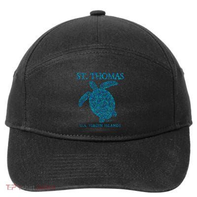 St Thomas Us Virgin Islands Sea Turtle Gift 7-Panel Snapback Hat