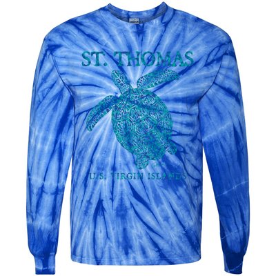 St Thomas Us Virgin Islands Sea Turtle Gift Tie-Dye Long Sleeve Shirt