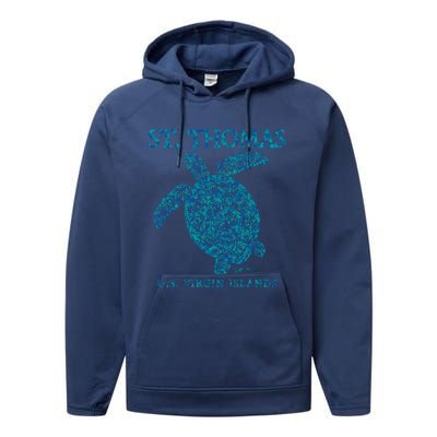 St Thomas Us Virgin Islands Sea Turtle Gift Performance Fleece Hoodie