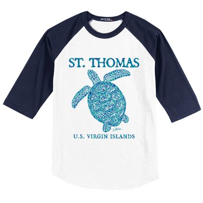 St Thomas Us Virgin Islands Sea Turtle Gift Baseball Sleeve Shirt