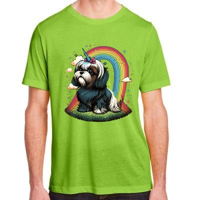 Shih Tzu Unicorn On Rainbow Unicorn Shih Tzu Adult ChromaSoft Performance T-Shirt