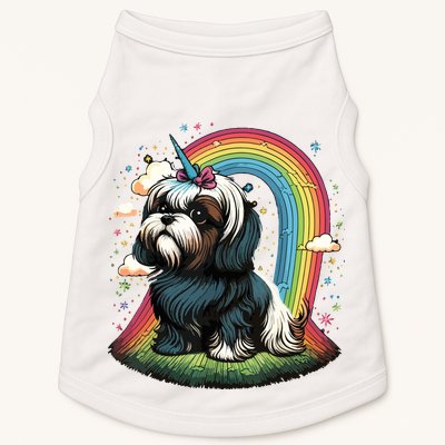 Shih Tzu Unicorn On Rainbow Unicorn Shih Tzu Doggie Tank