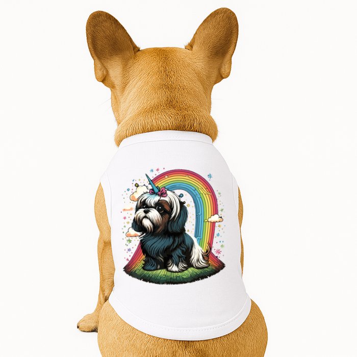Shih Tzu Unicorn On Rainbow Unicorn Shih Tzu Doggie Tank