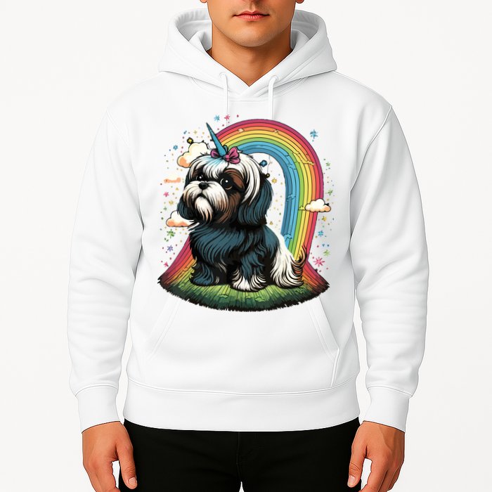 Shih Tzu Unicorn On Rainbow Unicorn Shih Tzu Hoodie