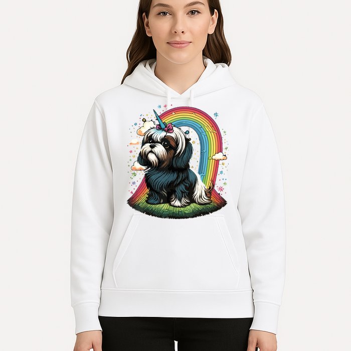 Shih Tzu Unicorn On Rainbow Unicorn Shih Tzu Hoodie