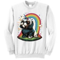 Shih Tzu Unicorn On Rainbow Unicorn Shih Tzu Sweatshirt