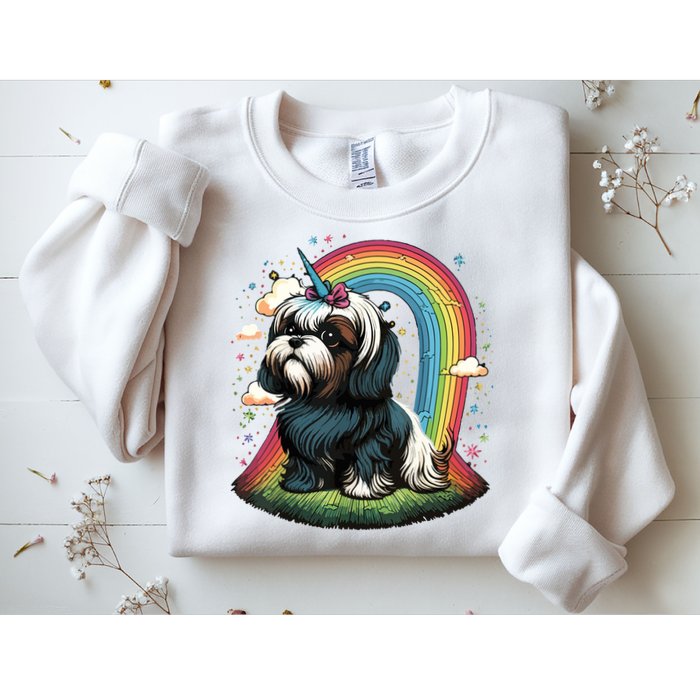 Shih Tzu Unicorn On Rainbow Unicorn Shih Tzu Sweatshirt