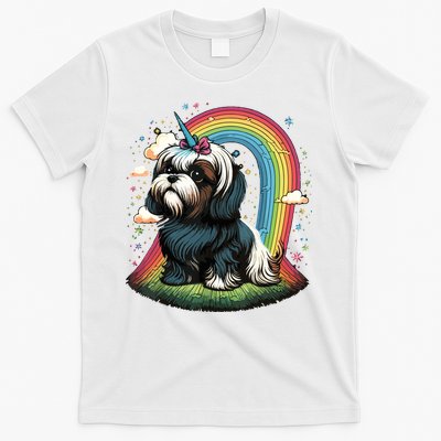 Shih Tzu Unicorn On Rainbow Unicorn Shih Tzu T-Shirt