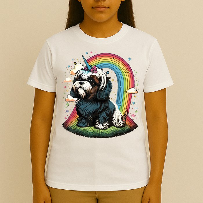 Shih Tzu Unicorn On Rainbow Unicorn Shih Tzu T-Shirt