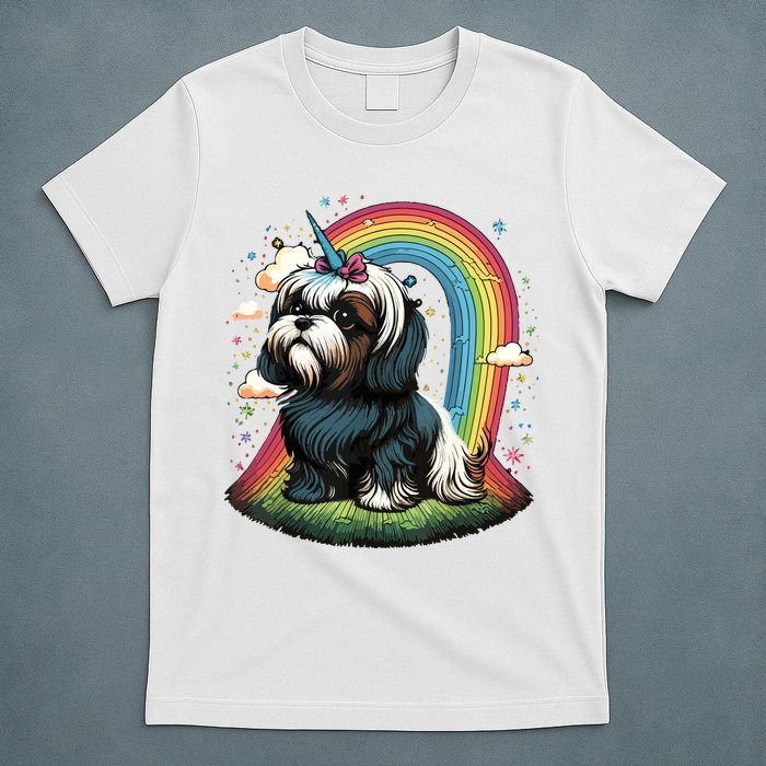 Shih Tzu Unicorn On Rainbow Unicorn Shih Tzu T-Shirt