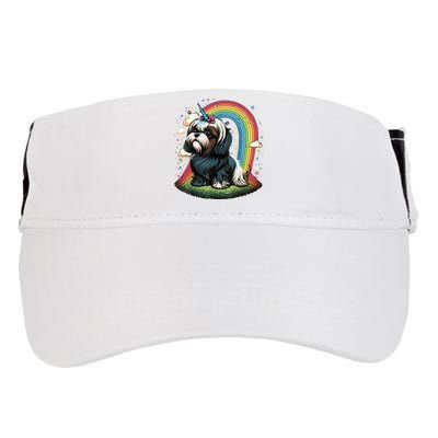 Shih Tzu Unicorn On Rainbow Unicorn Shih Tzu Adult Drive Performance Visor