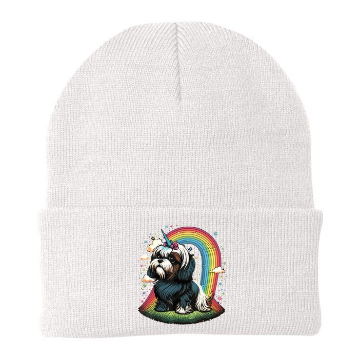 Shih Tzu Unicorn On Rainbow Unicorn Shih Tzu Beanie
