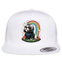 Shih Tzu Unicorn On Rainbow Unicorn Shih Tzu Flatbill Hat