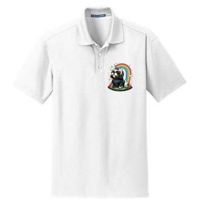 Shih Tzu Unicorn On Rainbow Unicorn Shih Tzu Dry Zone Grid Polo