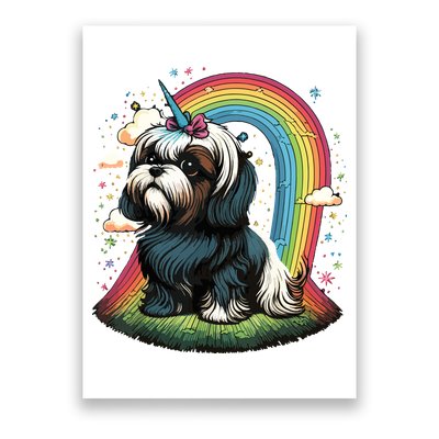 Shih Tzu Unicorn On Rainbow Unicorn Shih Tzu Poster