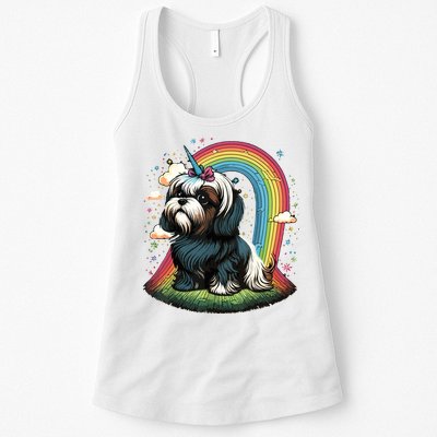 Shih Tzu Unicorn On Rainbow Unicorn Shih Tzu Womens Tank Top