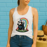 Shih Tzu Unicorn On Rainbow Unicorn Shih Tzu Womens Tank Top